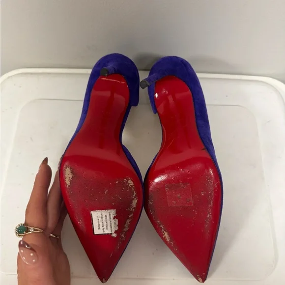 Christian Louboutin Royal Blue Suede Heels - Picture 3 of 8